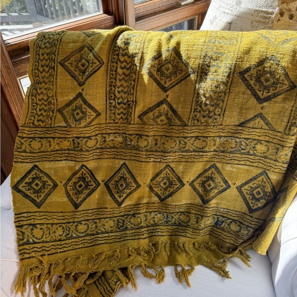 Cotton Throw Blanket Hand Block Printed - Picture 9 of 16